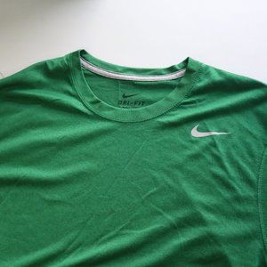 Nike Shirt Men's Medium Olive Green Short Sleeve Crew Neck Workout Dri Fit